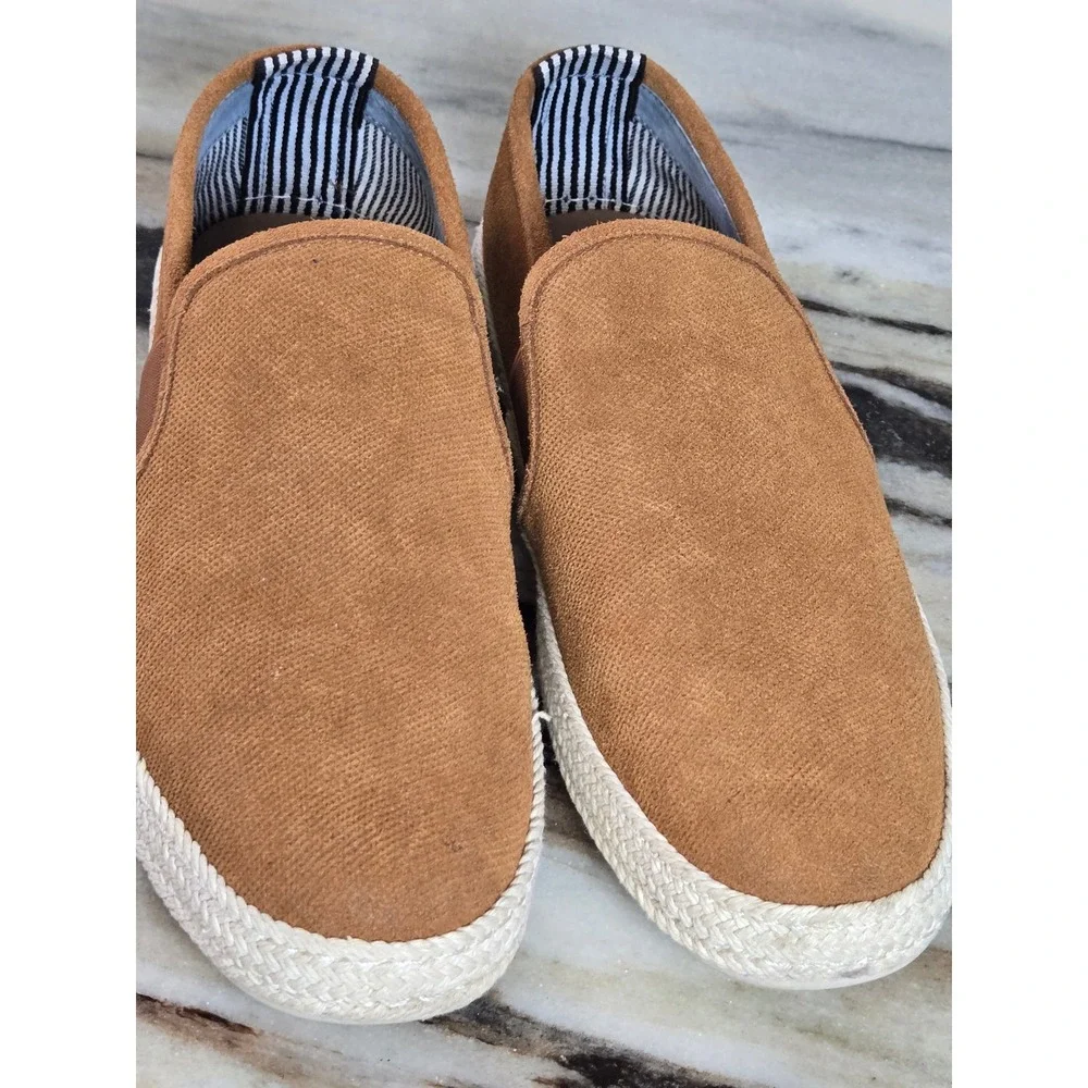 Stacy Adams Mens Tan Espadrille Slip On Memory Foam Sneakers‎ 25454-221 8.5M